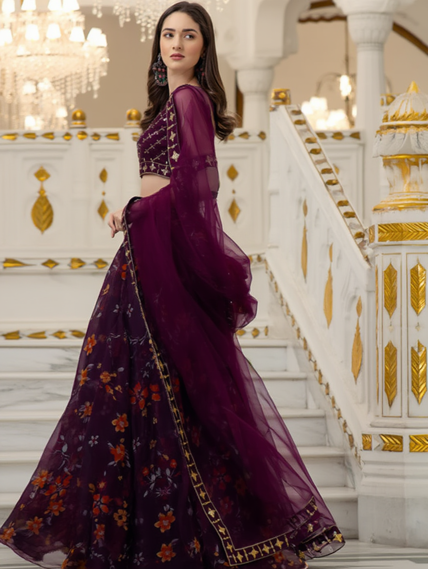 Designer Wedding Wear Embroidered Lehenga Choli