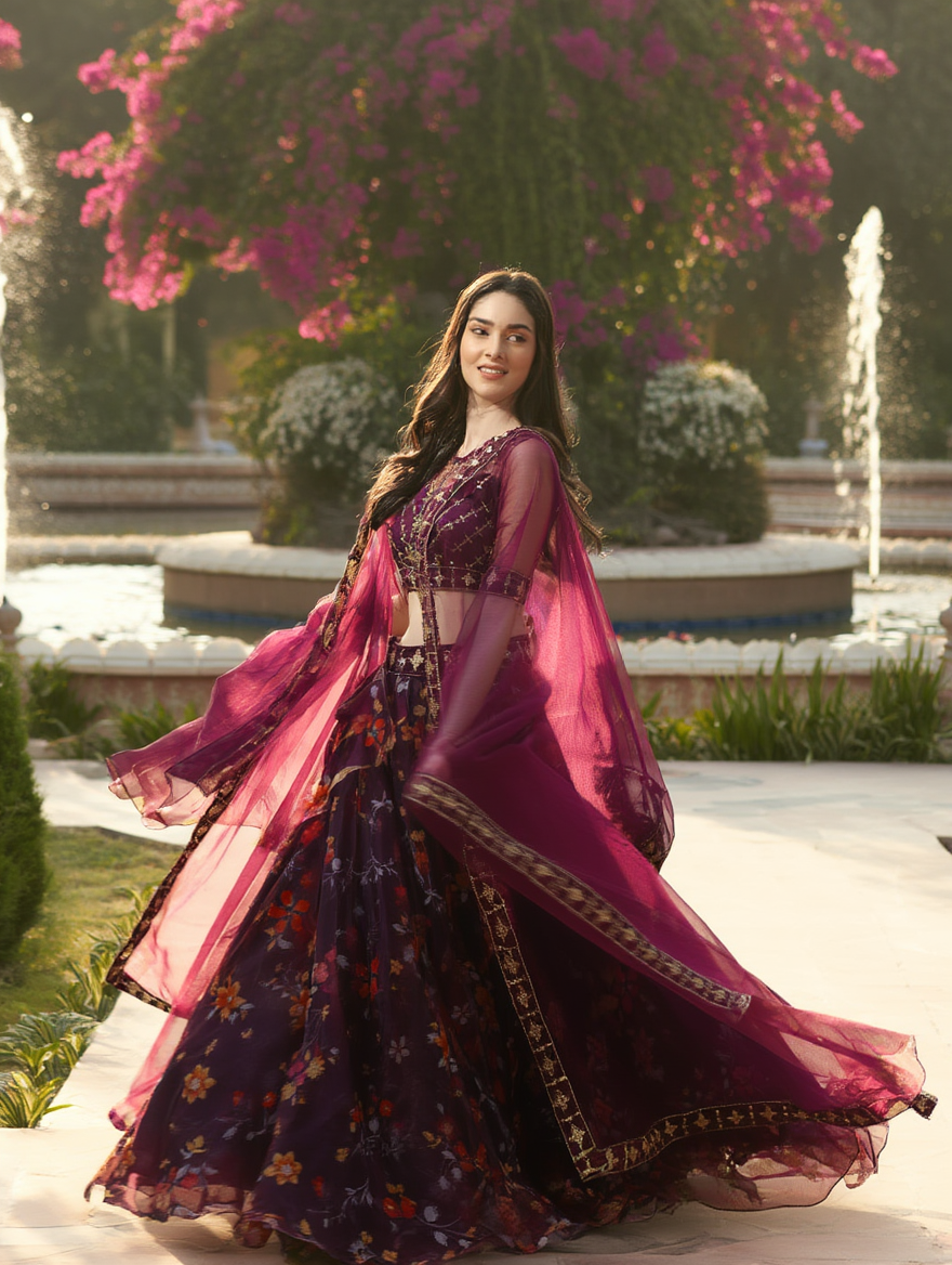 Designer Wedding Wear Embroidered Lehenga Choli