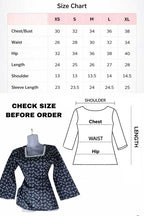 Women’s Black Floral Printed Square Neck Tunic Top with Bell Sleeves | Cotton Blend | Hip Length | Casual Western Wear